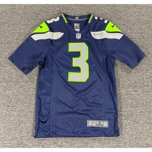 Nike Seattle Seahawks Jersey Mens Small Blue Russel Wilson Elite Football Shirt